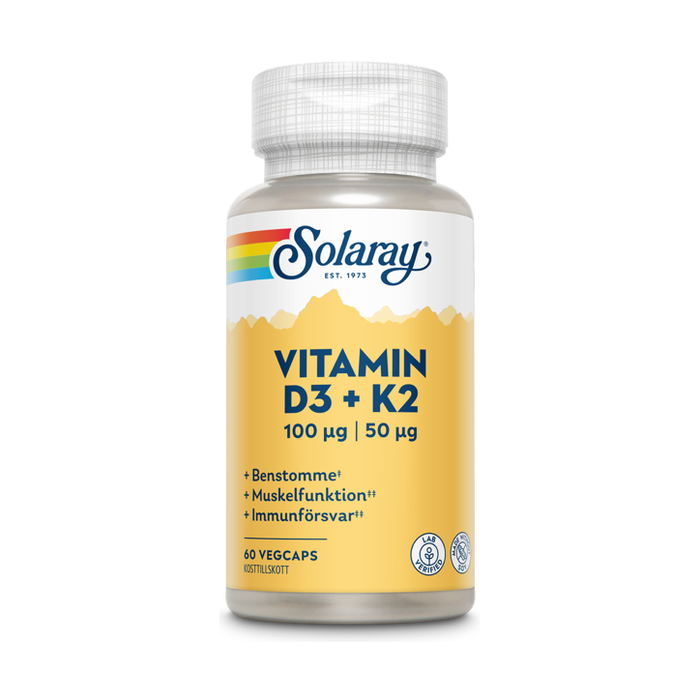 Solaray Vitamin D3+K3 60 kapslar