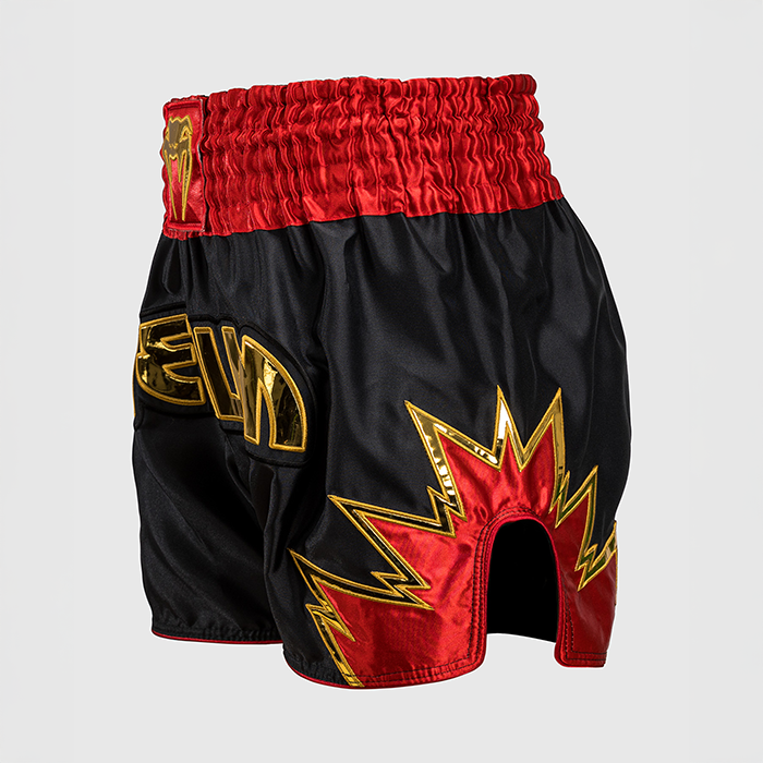 Inferno Muay Thai Shorts Svart Guld R&ouml;d