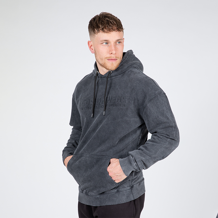 Läs mer om Crowley Oversized Mens Hoodie, Washed Grey