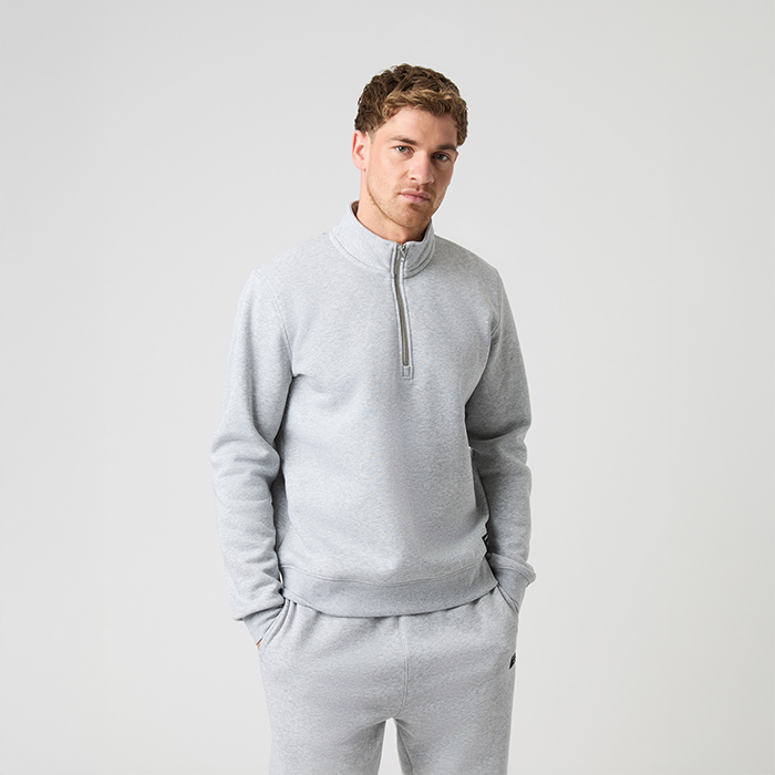 Centre Half Zip Tröja Grå