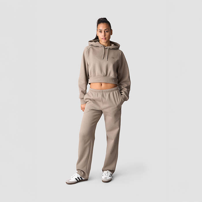 Everyday Cropped Hoodie Wmn,Greige