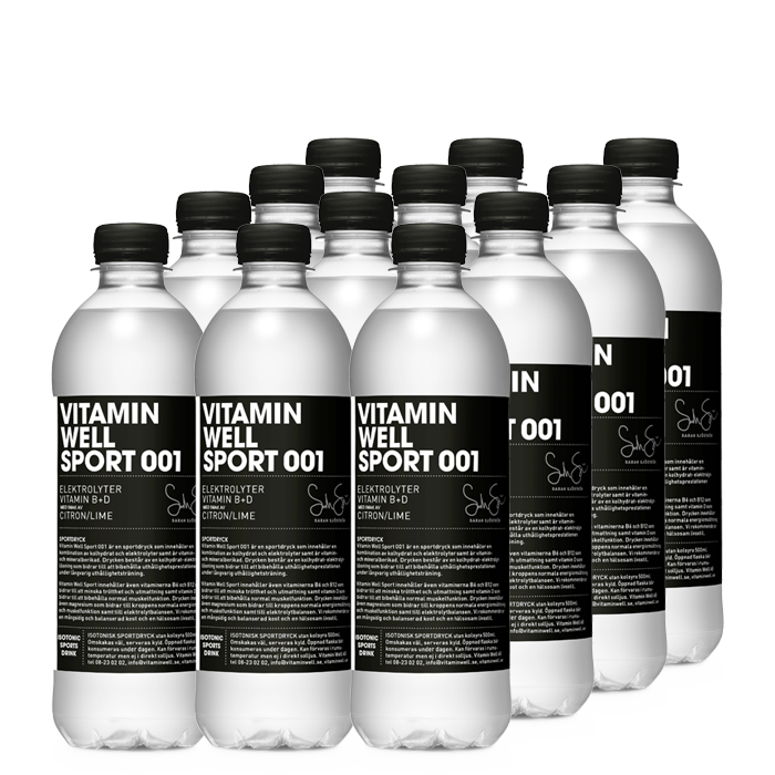 12 x Vitamin Well Sport 001 500ml Lemon/Lime