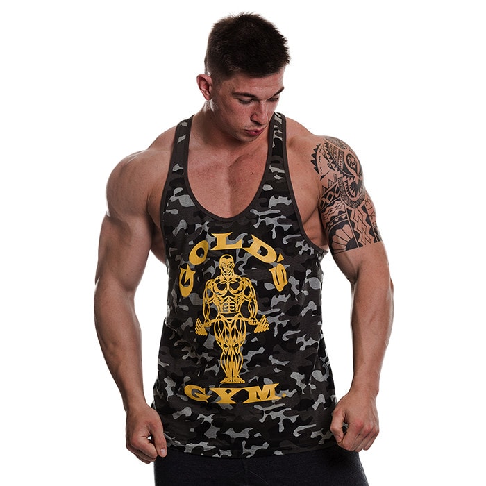 Bild av Golds Gym Muscle Joe Camo String Vest, Black/Camo