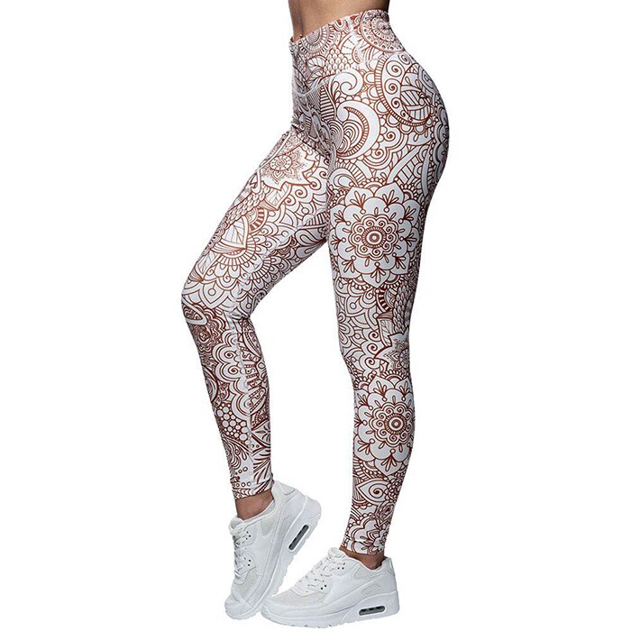 Mumbai Compression Legging, White/Bronze