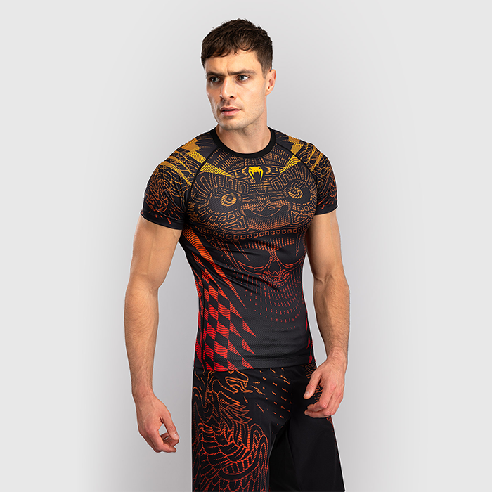 Venum Quetzal Fury Kort&auml;rmad Rashguard Svart R&ouml;d Orange