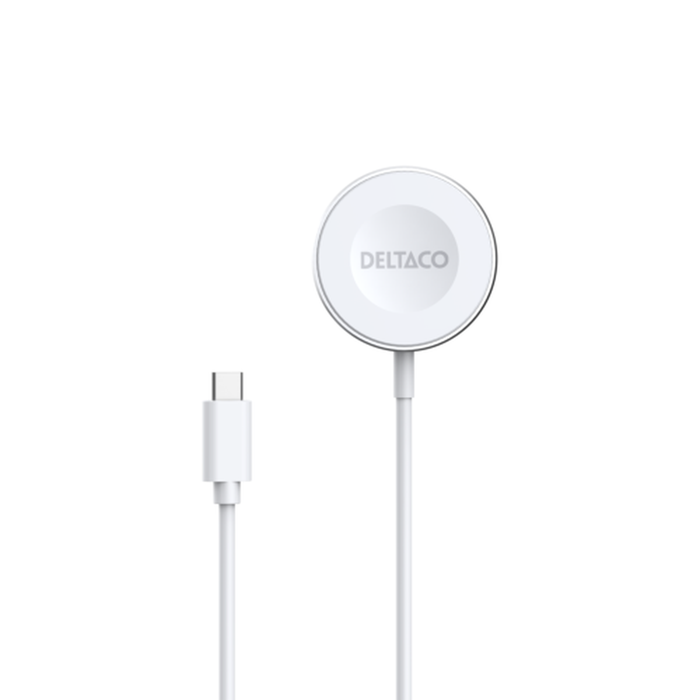 Laddare f&ouml;r Apple Watch och Samsung Galaxy Watch med USB-C-kabel 1 m Vit