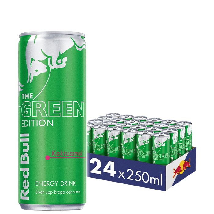 24 x Red Bull Energidryck, 250 ml, Green Edition, Cactus 