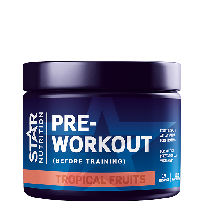 Pre Workout, Tropical, 150g, Kort datum