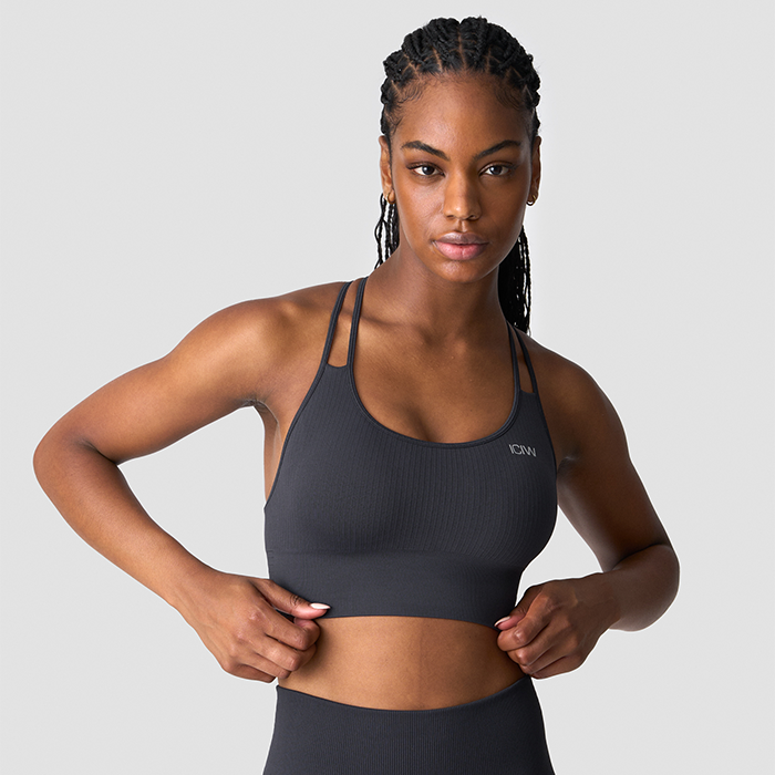 Ribbed Define Seamless Sports Bra,Dusty Black