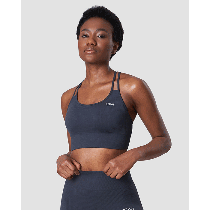 Ribbed Define Seamless Sports Bra Smokey Blue