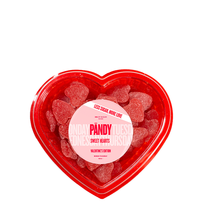 Läs mer om Pändy Candy Sweet Hearts Valentines Edition, 150 g, Hallon