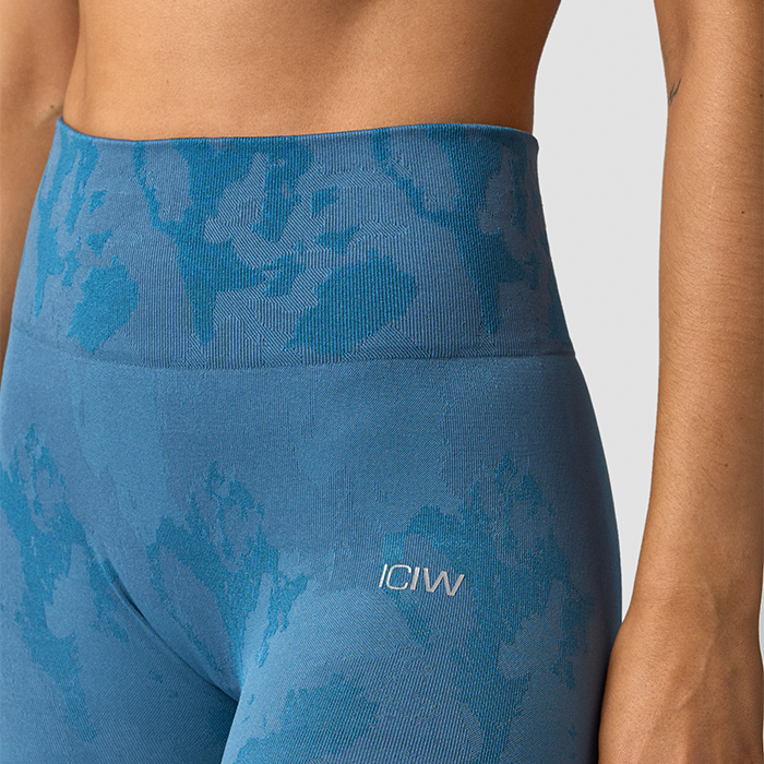 Camo Seamless Tights, Light Teal