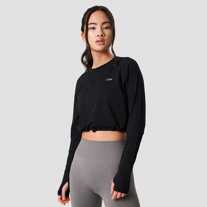 Define Cropped Adjustable Long Sleeve Black