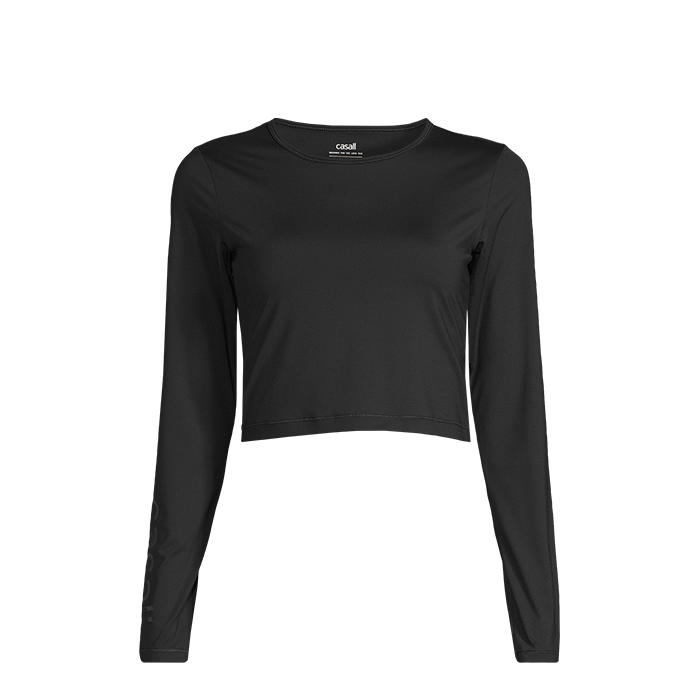 Graphic Crop Long Sleeve,Black