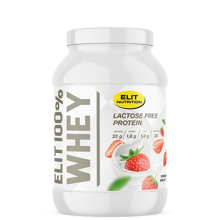 ELIT 100% Whey Laktosfritt Proteinpulver 900 g strawberry_fruit