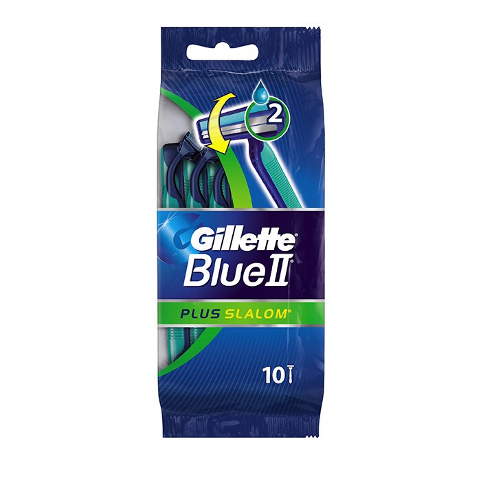 Gillette Engångshyvel Blue II Plus Slalom, 10 Pack