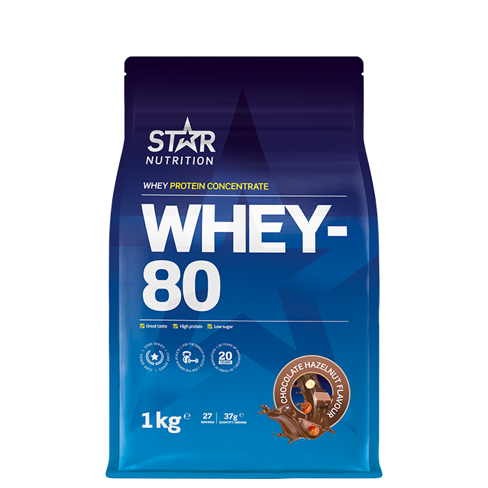 Star Nutrition Whey-80 Vassleprotein 1 kg, Chocolate Hazelnut