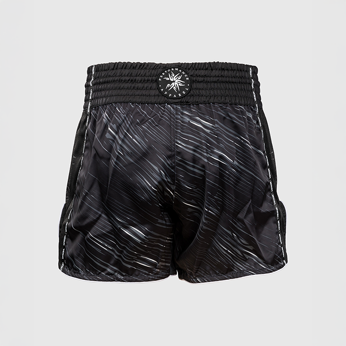 Rapid Muay Thai Shorts Svart Gr&aring; Vit