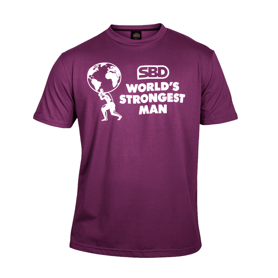 SBD World's Strongest Man T Shirt Dam Lila 8589