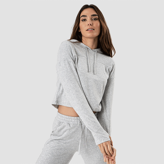 Bild av Deactivate Cropped Hoodie, Grey Melange
