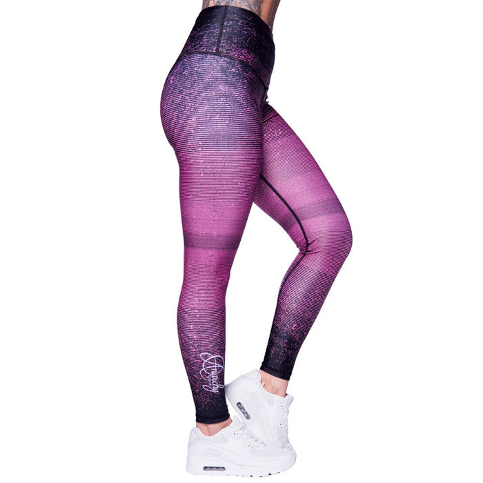 Bild av Salmon Stripe Leggings, Black/Pink