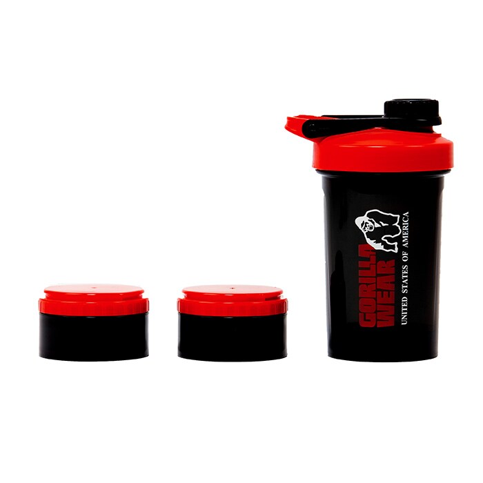 Shaker 2 Go Svart/R&ouml;d 500 ml + 130 ml x 2