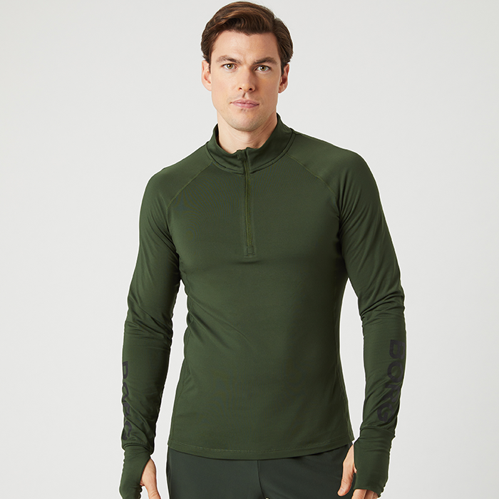 Träningströja Half Zip Grön