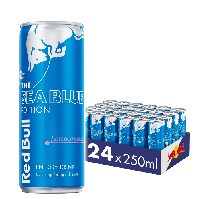 24 x Red Bull Energidryck, 250 ml, Sea Blue (Juneberry)