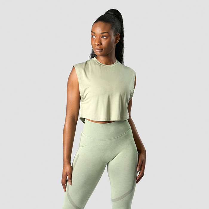 ICANIWILL Rush Cropped Tank Top Light Sage Green