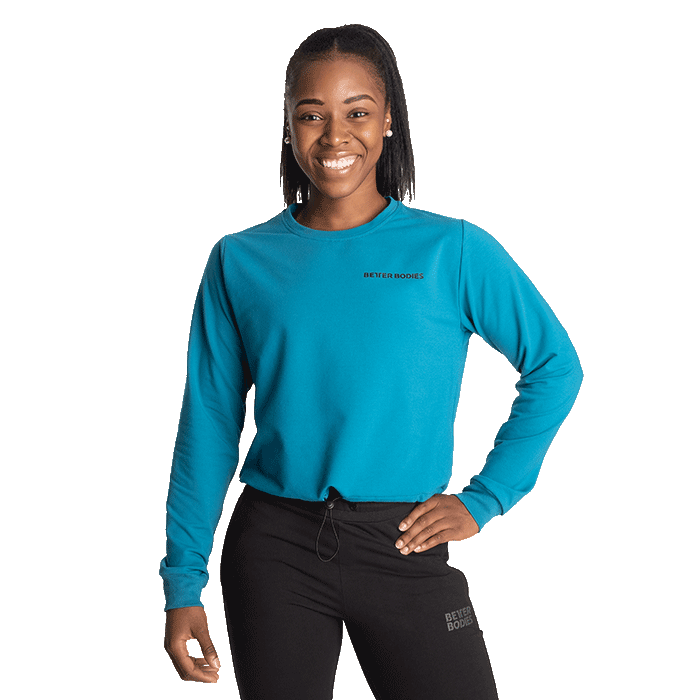 Empire Cropped Crew, Dark Turquoise