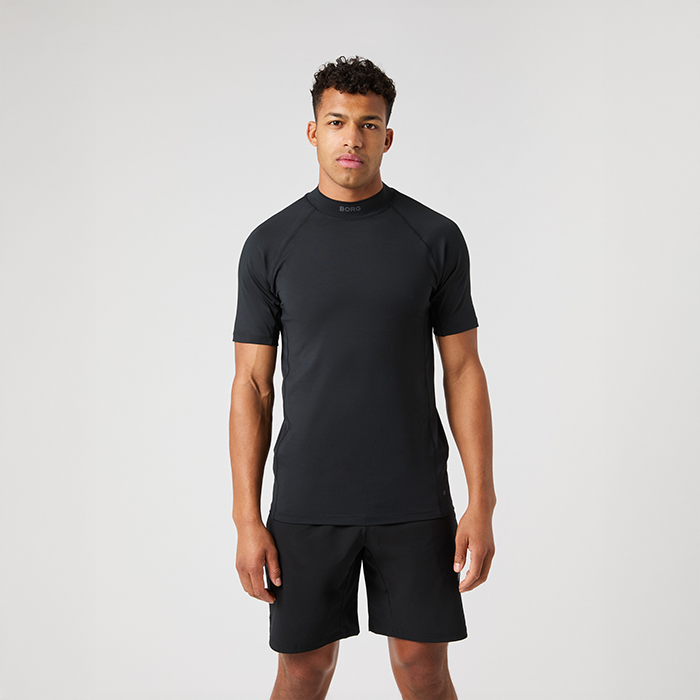 Mock Neck T‑shirt Svart