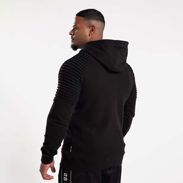 Georgia Zipped Hoodie, Black