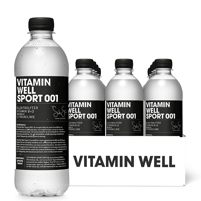 12 x Vitamin Well Sport 001 500ml Lemon/Lime