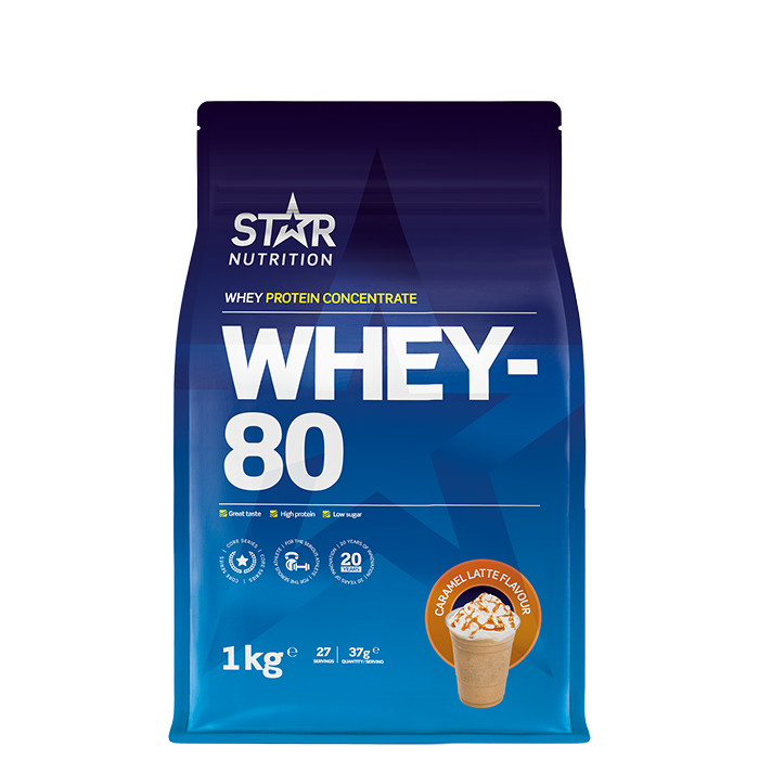 Star Nutrition Whey-80 Vassleprotein 1 kg, Caramel Latte