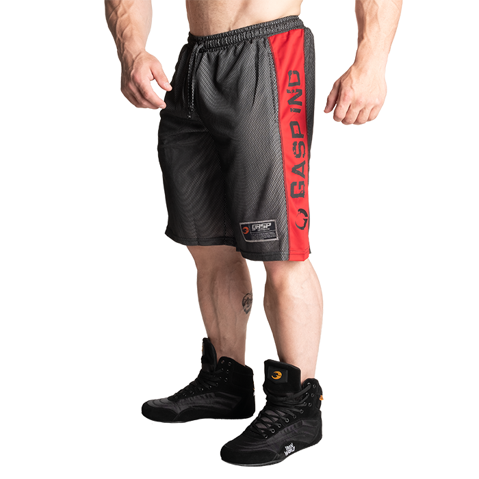 No1 Mesh Shorts, Black/Red