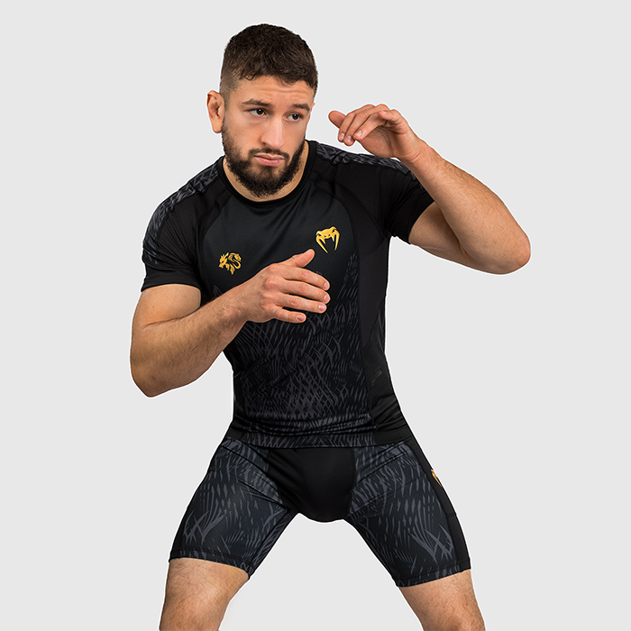 Venum X Chimaev Wild Borz Rashguard Kort&auml;rmad Svart Gr&aring;