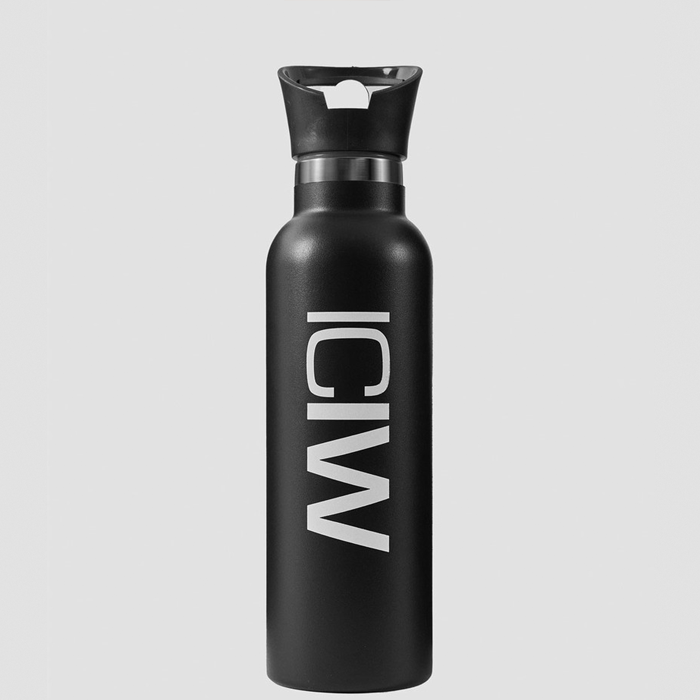 Stainless Steel Water Bottle 600 ml Black/White