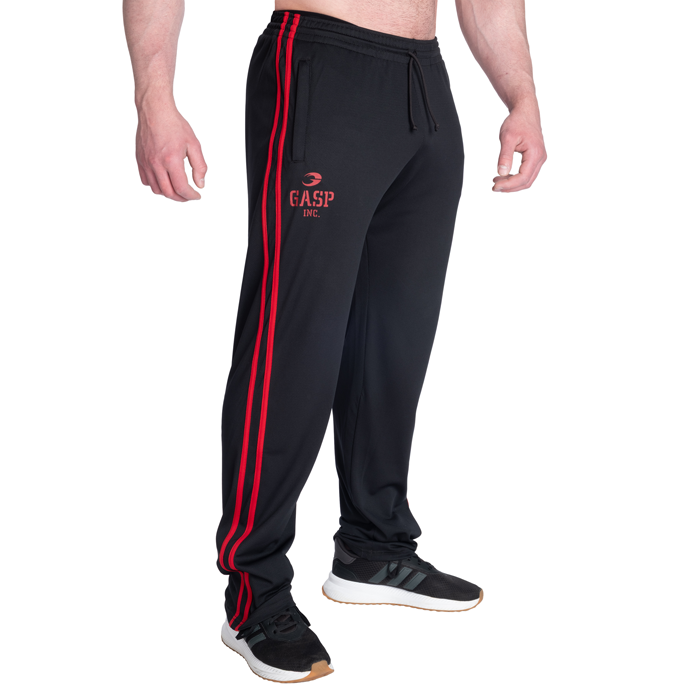 2 Stripe Tr&auml;ningsbyxor Svart R&ouml;d