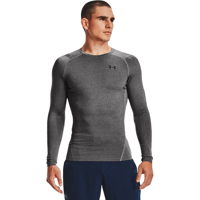 UA HG Armour Comp LS,Carbon Heather