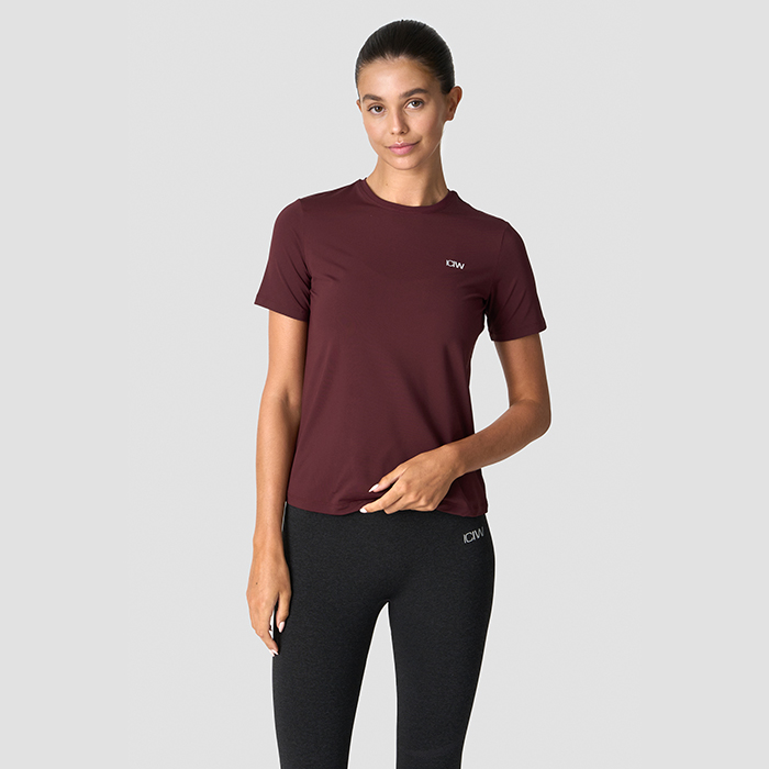 Training T-Shirt High Neck Wmn,Burgundy