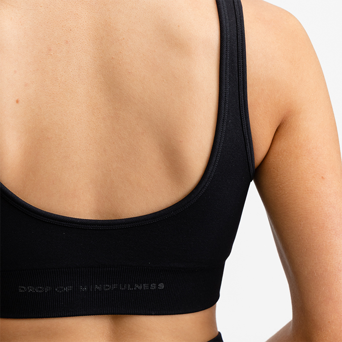Seamless Deep V Sport-bh Svart