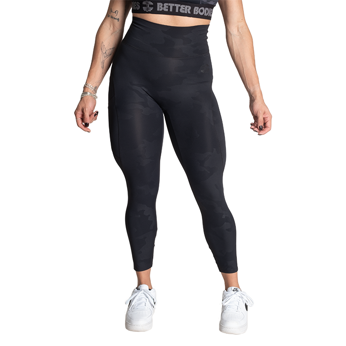 High Waist Leggings,Black Camo
