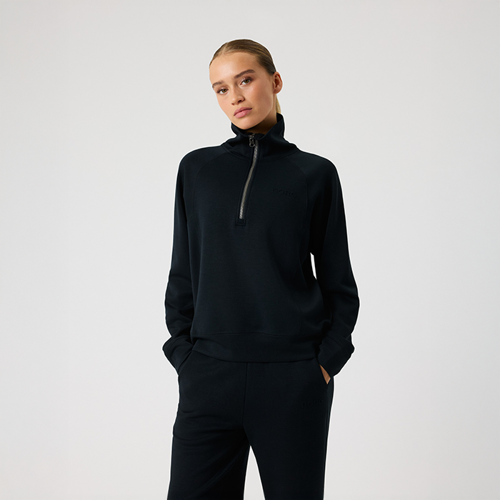 Studio Soft Half‑Zip Sweatshirt Svart