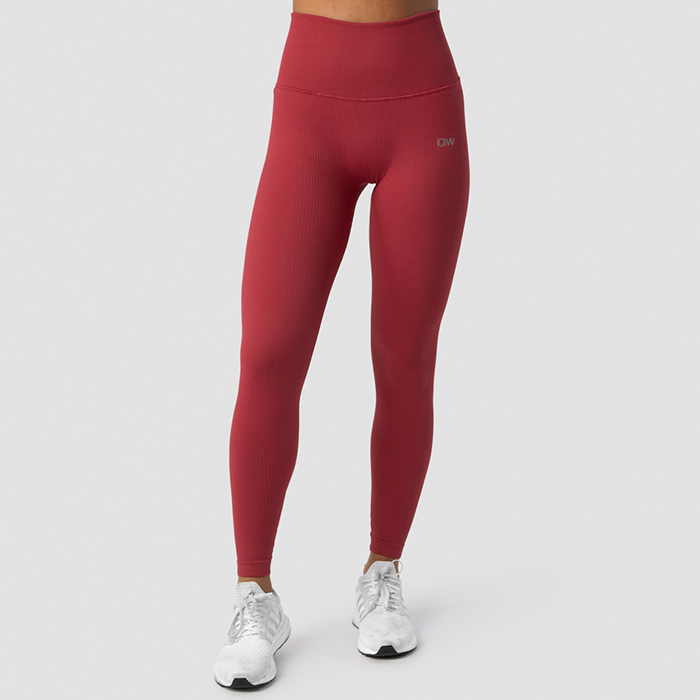 Ribbed Define Seamless Pocket Tights, Autumn Red 14097