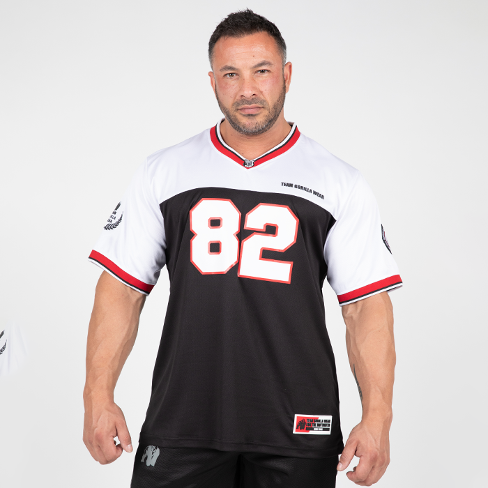 Trenton Football Jersey,Black/White