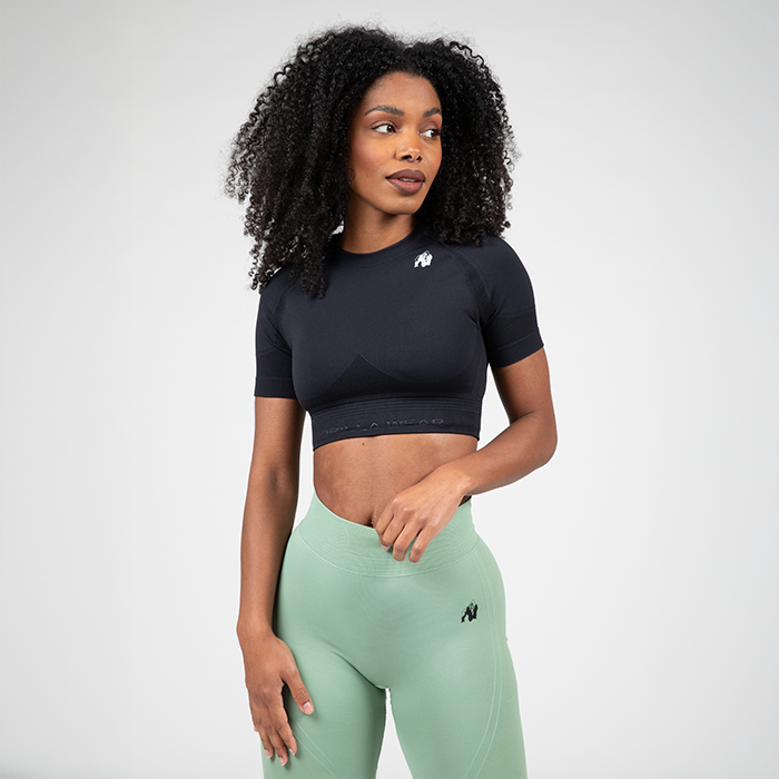 Whitney Sömlös Crop Top Svart