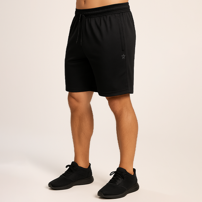 Star Mesh Shorts Svart