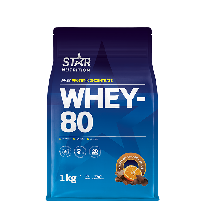 Star Nutrition Whey-80 Vassleprotein 1 kg, Chocolate Orange