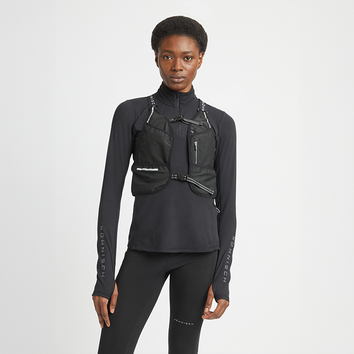 Glow Running Vest, Black, One Size