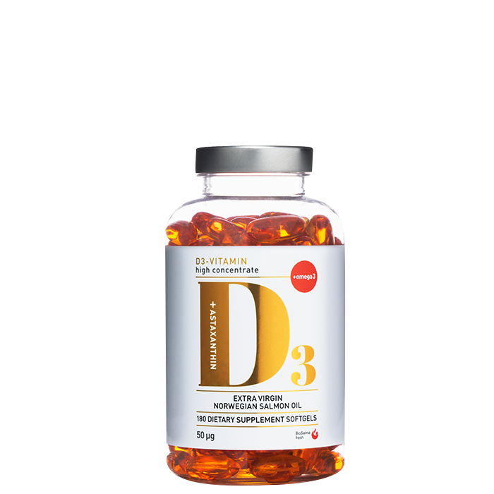 BioSalma D3-vitamin 50 µg, 180 kapslar
